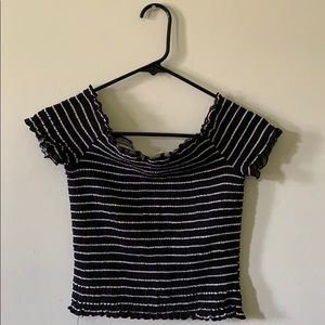 black striped crop top